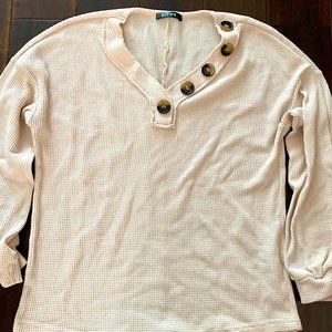 BTFBM long-sleeve, M, cream color top